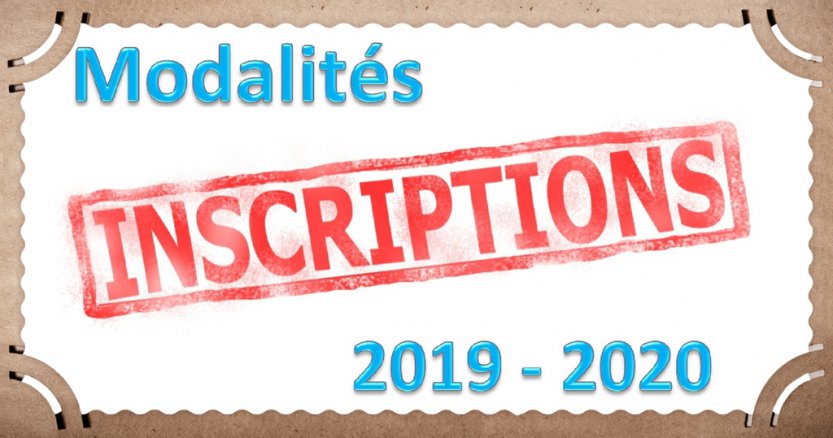 MODALITES D\'INSCRIPTION POUR LA SAISON 2019-2020