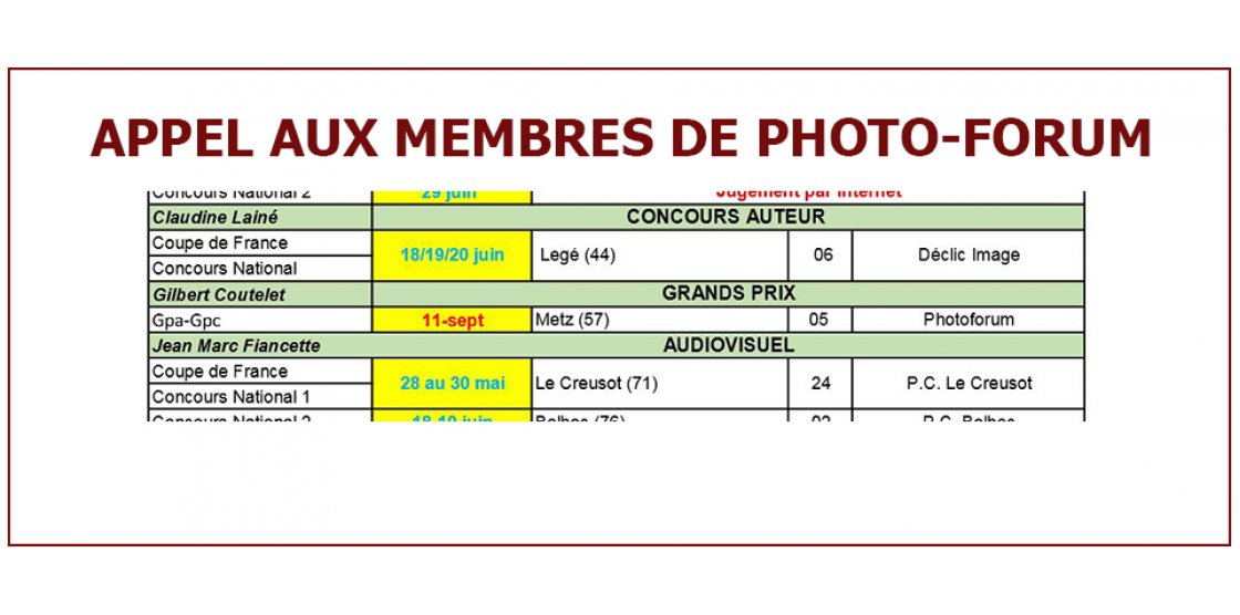 CONCOURS FEDERATION GRAND PRIX D'AUTEUR